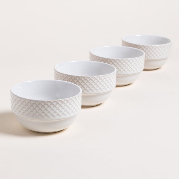 SET X 4 BOWLS RHOMBUSES EN RACK 450 ML