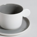 TAZA Y PLATO CAPRI GREY 100 ML VASSA