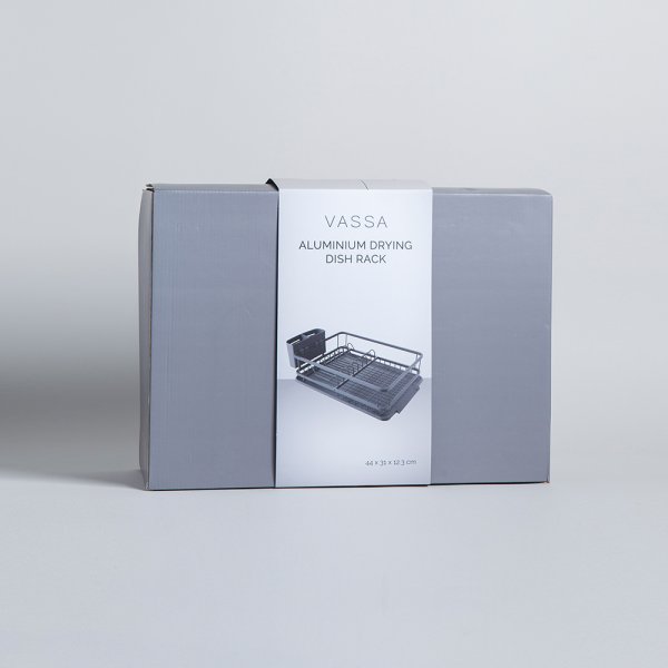 ESCURRIDOR DE PLATOS CON PORTA UTENSILIOS 44X31 CM VASSA HOME