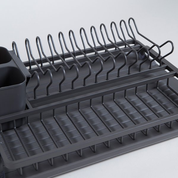 ESCURRIDOR DE PLATOS CON PORTA UTENSILIOS 44X31 CM VASSA HOME