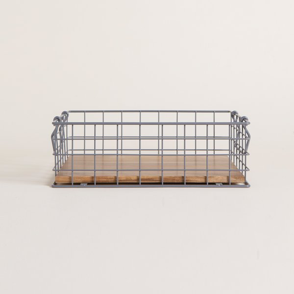 CANASTO ORGANIZADOR BIARRITZ GREY 23,5X30 CM