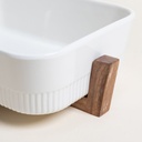 FUENTE RECTANGULAR PARA HORNO CON BASE DE ACACIA 30X20 CM