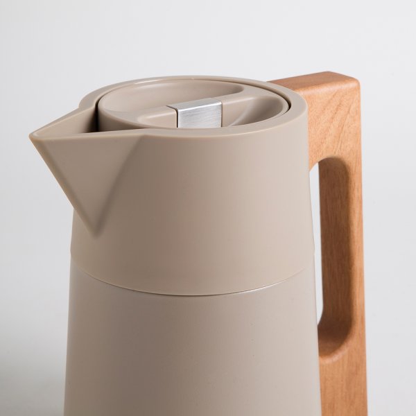 JARRA TERMICA BEIGE ASA MADERA 1000 ML VASSA HOME