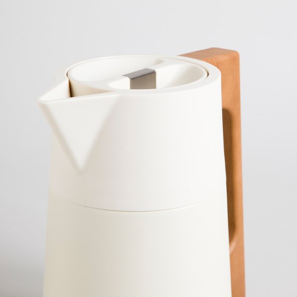 JARRA TERMICA OFF WHITE ASA MADERA 1000 ML VASSA HOME