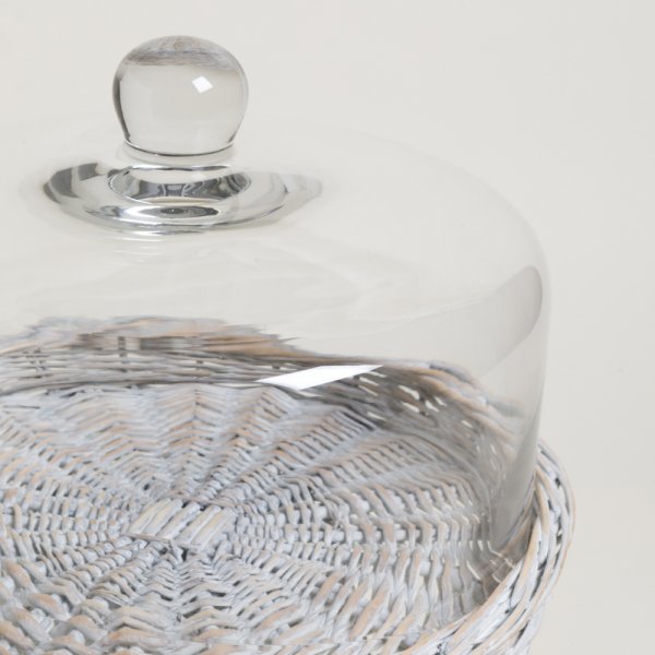 CAMPANA DE VIDRIO CON PIE SALIX WHITE 35 CM