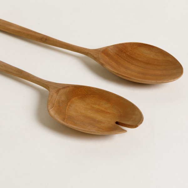 SET DE CUBIERTOS PARA ENSALADA DE MADERA DE TECA 3