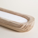 VELA OVAL CON BASE DE MADERA DE PAULOWNIA LEORA 50