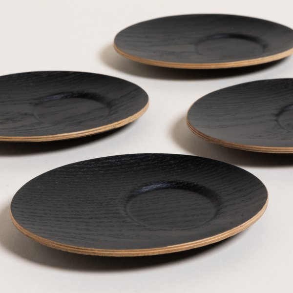 SET X 4 BANDEJITAS JAPANDI EBANO 14X11 CM