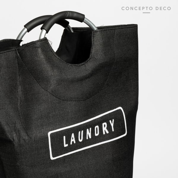 CESTO LAUNDRY NEGRO 56X28CM