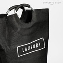 CESTO LAUNDRY NEGRO 56X28CM