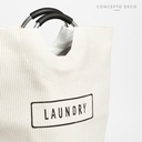 CESTO LAUNDRY RAYAS FINAS CRUDO 56X28CM