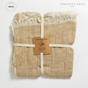 MANTA SOFÁ INDIA ODISHA LINO BEIGE 130X170CM