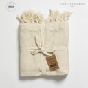 MANTA SOFÁ INDIA JAIPUR WAFFLE ALG CRUDO 125X150CM