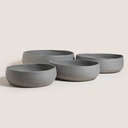 SET X 4 CANASTOS BAJOS JIALING GREY 37/43/46/51 CM
