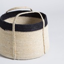 SET X 3 CANASTOS CILINDRICOS KANPUR BLACK 23X32 / 20X28 / 18X23 CM VASSA HOME