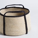 SET X 3 CANASTOS CON MANIJAS KANPUR BLACK 15X23 / 13X18 / 11X15 CM VASSA HOME