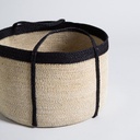 SET X 3 CANASTOS CON MANIJAS KANPUR BLACK 23X32 CM / 20X28 CM / 18X23 CM VASSA HOME