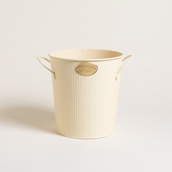 Frapera De Metal Cream Con Asas General Store 20X20X17 Cm