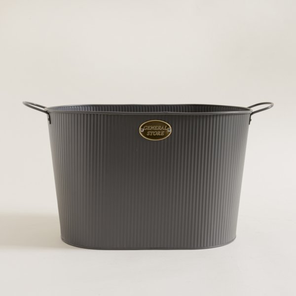 Frapera De Metal Gris Con Asas General Store 38X25X25 Cm