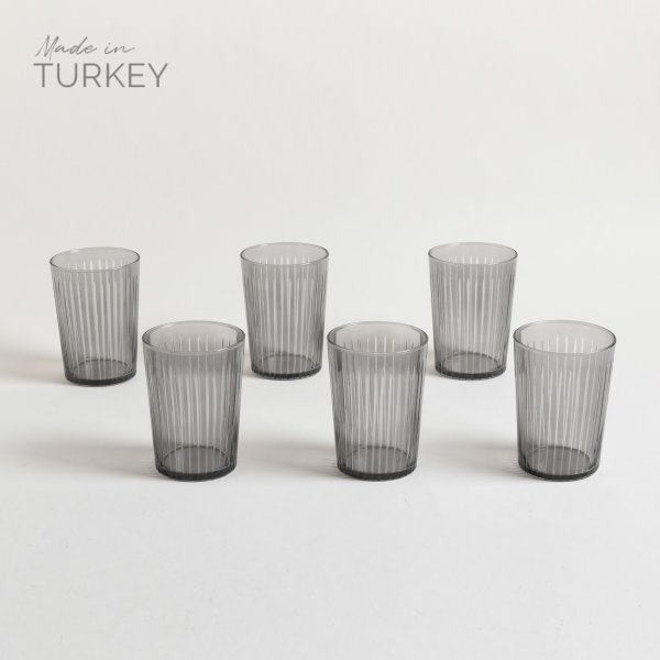 SET X 6 VASOS ALTOS GALIPOLI GRIS 510 ML