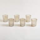 Set X 6 Vasos Bajos De Vidrio Color Champagne Line 300 Ml