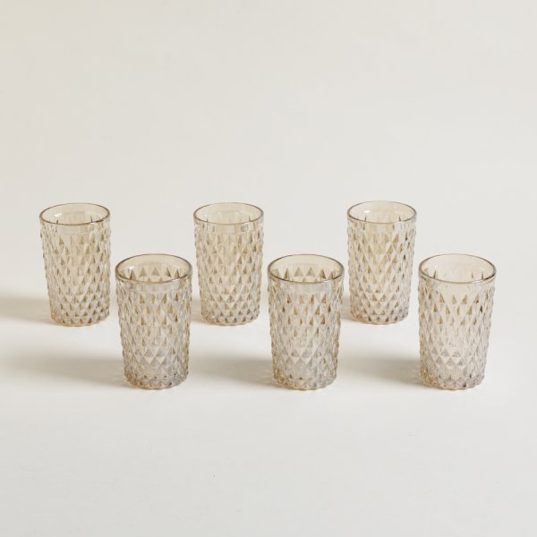 [4112793] Set X 6 Vasos Altos Color Champagne Diamante 350 Ml