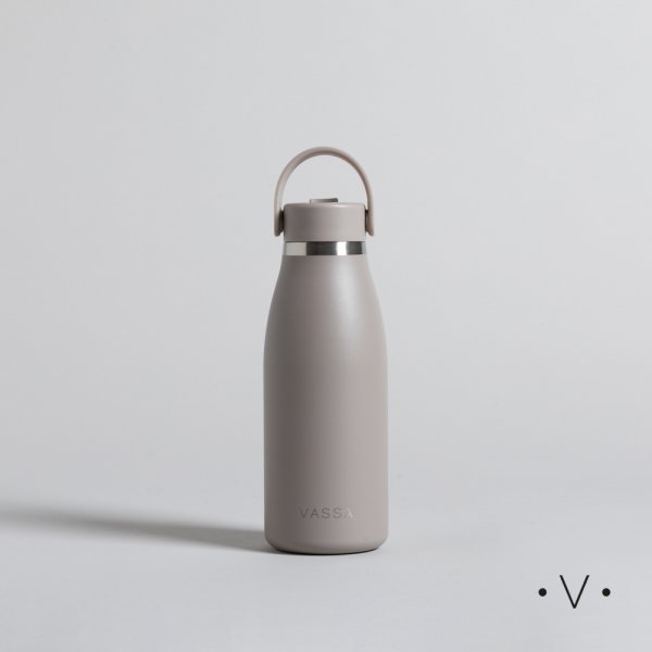 Botella Terminca De Acero Hoope Grey Con Pico  350 Ml Vassa Home