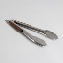 PINZAS DE ACERO INOXIDABLE Y MADERA DE ACACIA CON TRABA 35 CM VASSA HOME