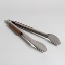 PINZAS DE ACERO INOXIDABLE Y MADERA DE ACACIA CON TRABA 46 CM VASSA HOME