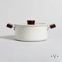 OLLA LUND ANTIADHERENTE TAPA DE VIDRIO Y ASAS DE MADERA 24 CM VASSA HOME