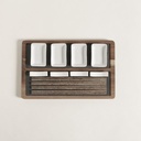 Set De Sushi Para 4 Acacia Y Laja Blanco 31,5X20 Cm