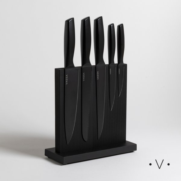 [4112996] Taco Imantado X 5 Cuchillos Acero Black Vassa Home