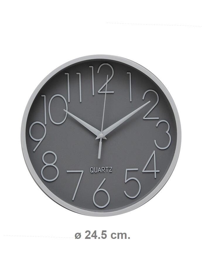 [141413] Reloj Pared Gris 24.5 Cm Rl2522