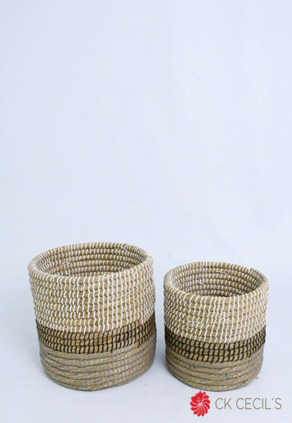 [4130319S] Canasto 25 Cm / White Black Grey S