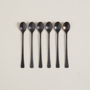 Set X 6 Cucharas De Acero Negro Diseño Oval 13Cm