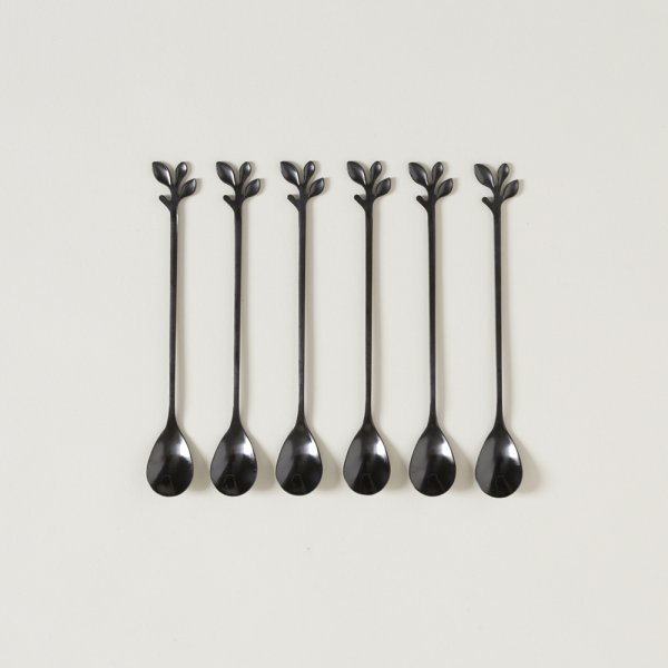 Set X 6 Cucharas Largas  Acero Negro Stem 16,5 Cm
