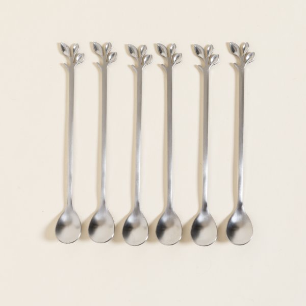 [4113278] Set X 6 Cucharas Milkshake De Acero Stem 19 Cm