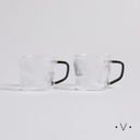 Set X 2 Mugs De Borosilicato Con Mango Negro 300 Ml Vassa Home