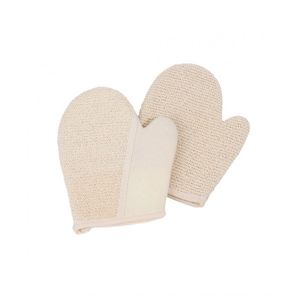 MANOPLA CON ESPONJA EXFOLIANTE 18X21CM