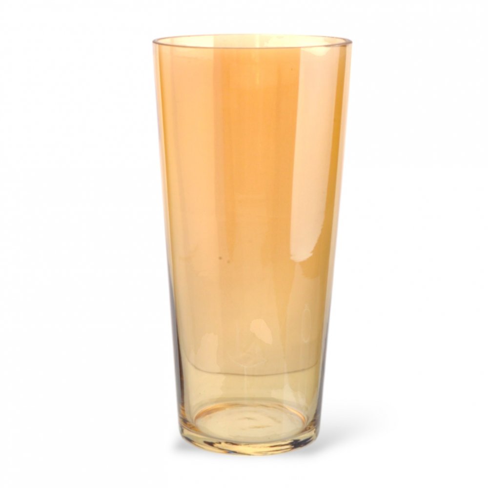 [2561604] Florero Cónico Dorado 15X30Cm Vidrio