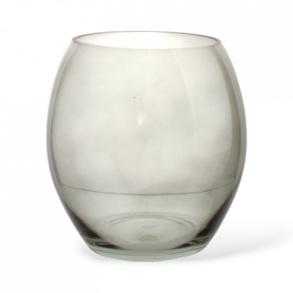 FLORERO PANZÓN GRIS VERDOSO 11 X 16 CM VIDRIO