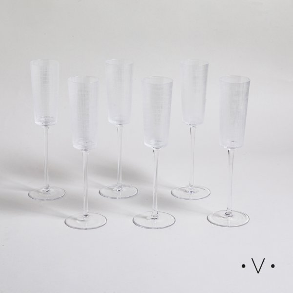Set X 6 Copas De Champagne Vittoria 160 Ml Vassa Home