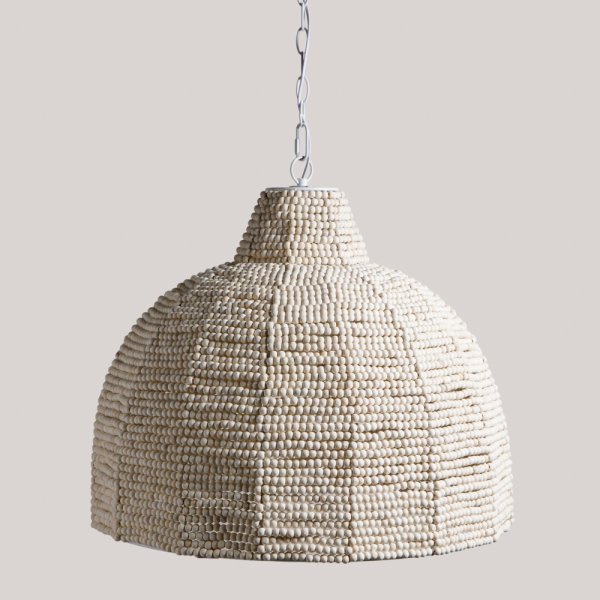 LAMPARA COLGANTE DE ACERO Y MADERA 52X59 CM