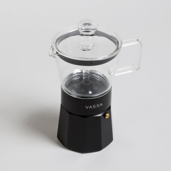 CAFETERA TIPO ITALIANA DE BOROSILICATO 360 ML VASSA HOME