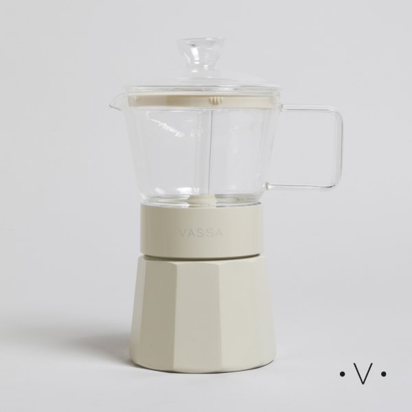 [4113561] CAFETERA TIPO ITALIANA DE BOROSILICATO 360 ML VASSA HOME