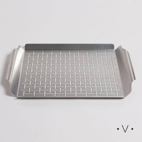Bandeja Para Parrilla De Acero Inoxidable  Rectangular 44X30 Cm Vassa Home