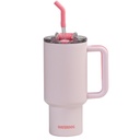 Vaso Doble Pared 900 Cc Rosa Acero Inox Waterdog