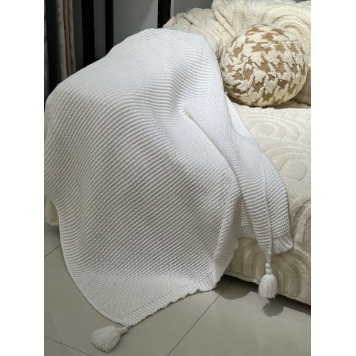 [380304] Manta 120 X 180 Cm Trama Tejido Natural