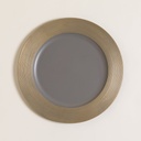 Plato De Sitio Grey & Gold Rayas 33 Cm