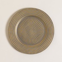 Plato De Sitio Grey & Gold Circulos 33 Cm